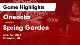 Oneonta  vs Spring Garden Game Highlights - Jan. 16, 2021