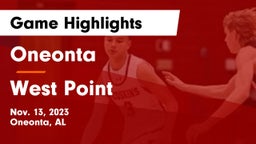 Oneonta  vs West Point  Game Highlights - Nov. 13, 2023