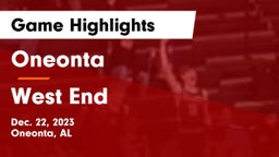 Oneonta  vs West End  Game Highlights - Dec. 22, 2023