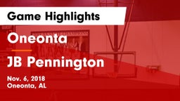 Oneonta  vs JB Pennington Game Highlights - Nov. 6, 2018