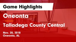Oneonta  vs Talladega County Central Game Highlights - Nov. 20, 2018