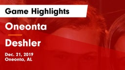 Oneonta  vs Deshler  Game Highlights - Dec. 21, 2019