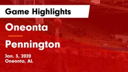 Oneonta  vs Pennington  Game Highlights - Jan. 3, 2020