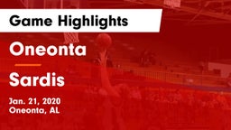 Oneonta  vs Sardis  Game Highlights - Jan. 21, 2020