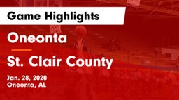 Oneonta  vs St. Clair County Game Highlights - Jan. 28, 2020