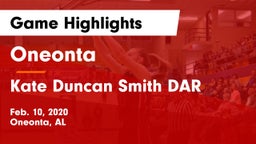 Oneonta  vs Kate Duncan Smith DAR  Game Highlights - Feb. 10, 2020