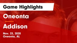 Oneonta  vs Addison  Game Highlights - Nov. 23, 2020
