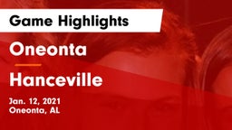 Oneonta  vs Hanceville  Game Highlights - Jan. 12, 2021