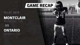 Recap: Montclair  vs. Ontario  2016