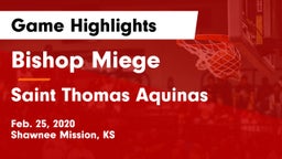 Bishop Miege  vs Saint Thomas Aquinas  Game Highlights - Feb. 25, 2020