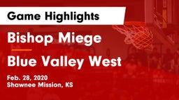 Bishop Miege  vs Blue Valley West  Game Highlights - Feb. 28, 2020