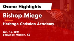Bishop Miege  vs Heritage Christian Academy Game Highlights - Jan. 13, 2024