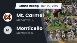 Recap: Mt. Carmel  vs. Monticello  2022