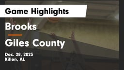 Brooks  vs Giles County  Game Highlights - Dec. 28, 2023