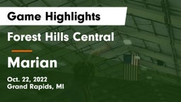Forest Hills Central  vs Marian  Game Highlights - Oct. 22, 2022