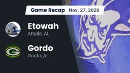 Recap: Etowah  vs. Gordo  2020