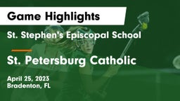 St. Stephen's Episcopal School vs St. Petersburg Catholic  Game Highlights - April 25, 2023