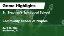 St. Stephen's Episcopal School vs Community School of Naples Game Highlights - April 28, 2023