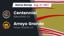 Recap: Centennial  vs. Arroyo Grande  2021