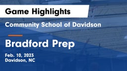 Community School of Davidson vs Bradford Prep Game Highlights - Feb. 10, 2023