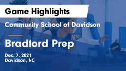 Community School of Davidson vs Bradford Prep Game Highlights - Dec. 7, 2021
