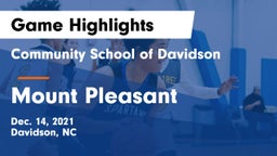 Community School of Davidson vs Mount Pleasant  Game Highlights - Dec. 14, 2021