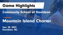 Community School of Davidson vs Mountain Island Charter  Game Highlights - Jan. 28, 2022