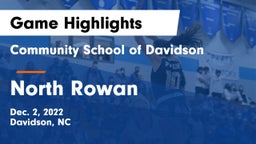 Community School of Davidson vs North Rowan  Game Highlights - Dec. 2, 2022