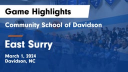 Community School of Davidson vs East Surry  Game Highlights - March 1, 2024
