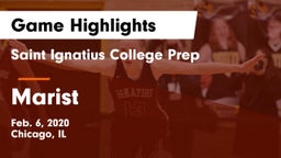 Saint Ignatius College Prep vs Marist  Game Highlights - Feb. 6, 2020