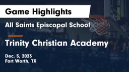 All Saints Episcopal School vs Trinity Christian Academy Game Highlights - Dec. 5, 2023