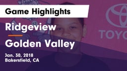 Ridgeview  vs Golden Valley  Game Highlights - Jan. 30, 2018
