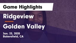 Ridgeview  vs Golden Valley  Game Highlights - Jan. 23, 2020