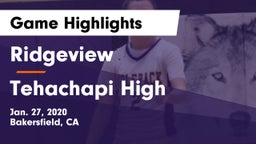 Ridgeview  vs Tehachapi High Game Highlights - Jan. 27, 2020