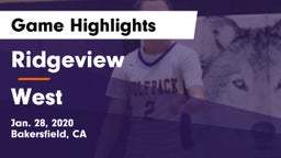 Ridgeview  vs West  Game Highlights - Jan. 28, 2020