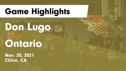 Don Lugo  vs Ontario  Game Highlights - Nov. 20, 2021