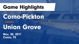 Como-Pickton  vs Union Grove  Game Highlights - Nov. 30, 2017