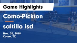 Como-Pickton  vs saltillo isd Game Highlights - Nov. 20, 2018