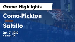 Como-Pickton  vs Saltillo Game Highlights - Jan. 7, 2020
