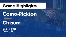 Como-Pickton  vs Chisum Game Highlights - Dec. 1, 2023