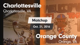 Matchup: Charlottesville vs. Orange County  2016