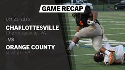 Recap: Charlottesville  vs. Orange County  2016