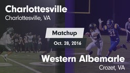 Matchup: Charlottesville vs. Western Albemarle  2016