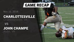 Recap: Charlottesville  vs. John Champe   2016