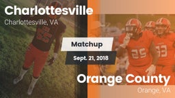 Matchup: Charlottesville vs. Orange County  2018