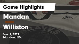 Mandan  vs Williston  Game Highlights - Jan. 2, 2021