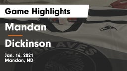 Mandan  vs Dickinson  Game Highlights - Jan. 16, 2021