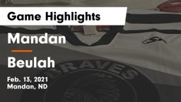 Mandan  vs Beulah  Game Highlights - Feb. 13, 2021
