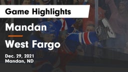 Mandan  vs West Fargo  Game Highlights - Dec. 29, 2021