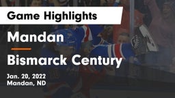 Mandan  vs Bismarck Century  Game Highlights - Jan. 20, 2022